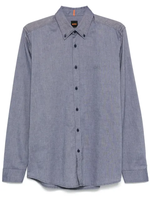 BOSS button-down cotton shirt Blue 50519707