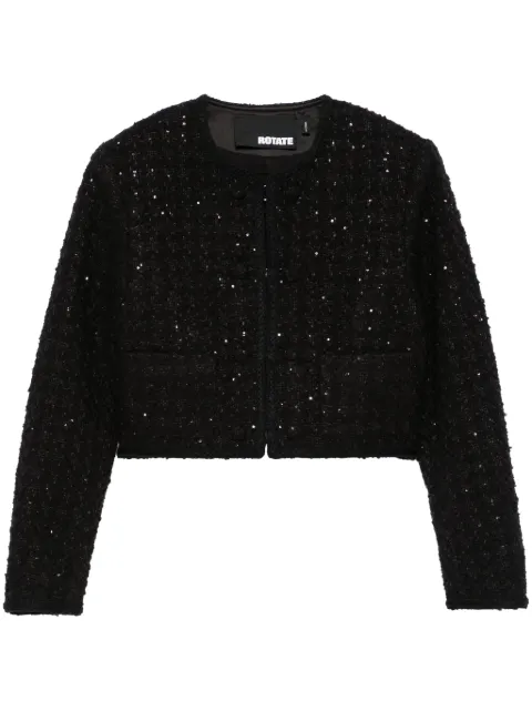 ROTATE BIRGER CHRISTENSEN bouclé cropped jacket Black 113086100