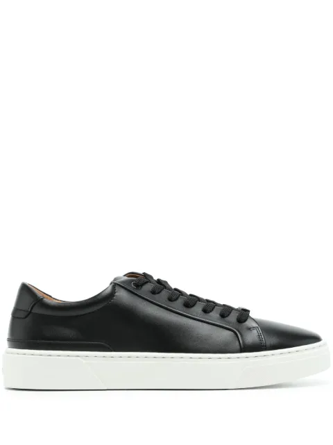BOSS logo-plaque leather sneakers Black 50536841