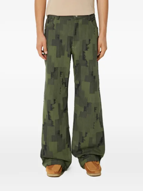COUNTY OF MILAN geometric print trousers Green CMCA187F24FAB00