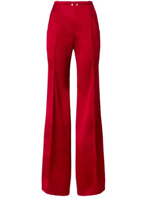 Genny satin-finish flared trousers Red 77AJA177N0451