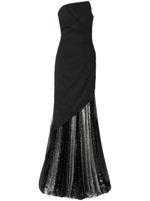Genny layered-design maxi dress Black 77AJO481N0278