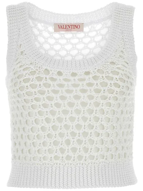 Valentino Garavani Viscose, Lurex And Sequin Top White BKM05L8TE