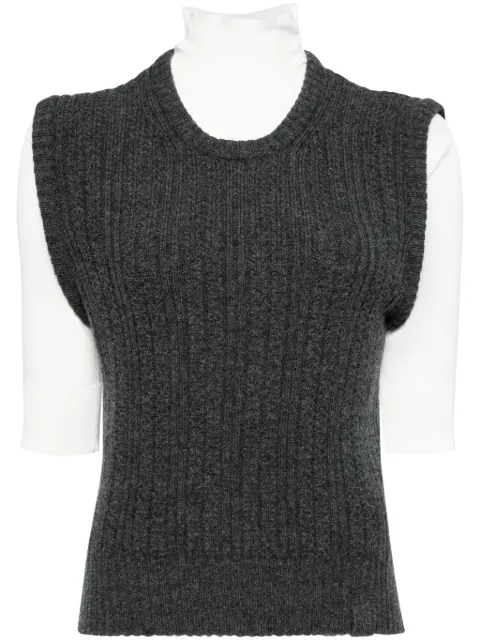 Victoria Beckham mock-neck knitted top Grey 1424KTP005841A