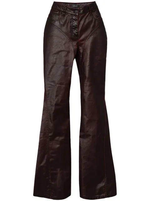 Mugler waxed flared jeans Red 24F6PA0398286