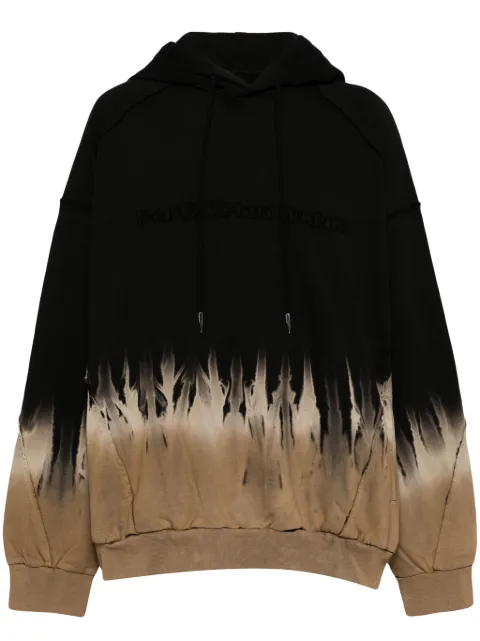 Feng Chen Wang raw-cut finish hoodie Black FUF18HD01