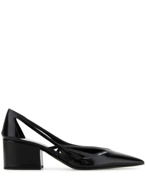 Prada 55mm debossed-logo pumps Black 1I741NFDB55055