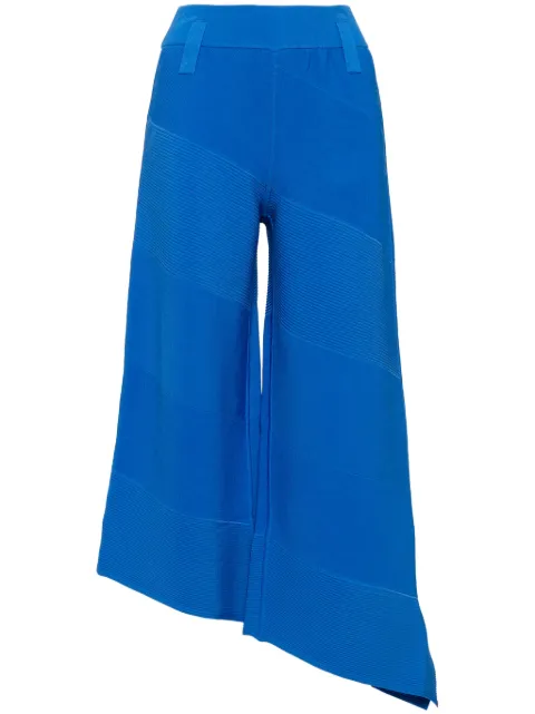 PH5 diagonal-ribbed cropped pants Blue FW24PA017