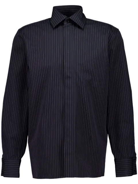 Saint Laurent Cassandre striped shirt Black 793321Y1J14