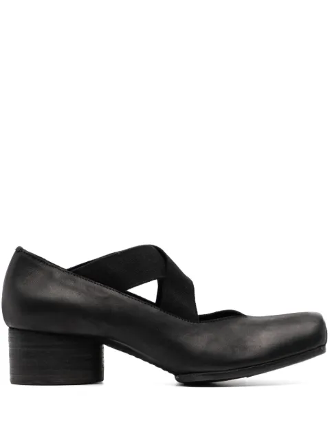 Uma Wang leather ballerina shoes Black US9101UW900