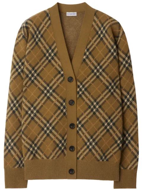 Burberry check wool-mohair cardigan Brown 8099621