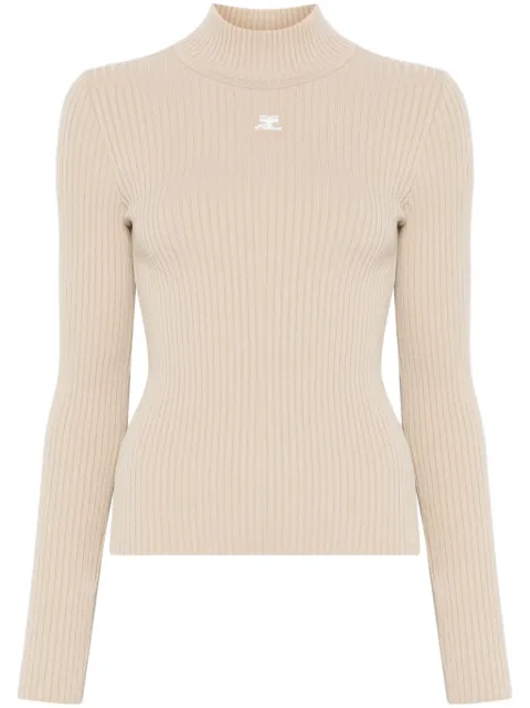Courrèges Reedition ribbed-knit sweater Neutrals PERMPU022FI0001