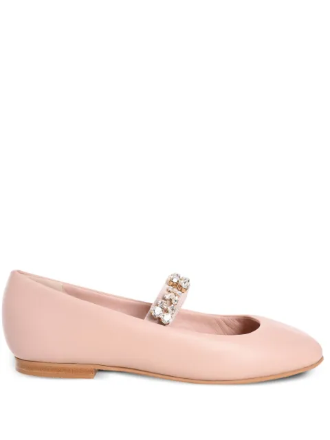Casadei crystal-embellished ballerina shoes Pink 1A276Y0101C26104108