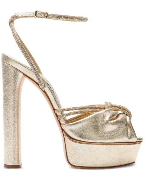 Casadei 140mm Taylor Flora Wonder sandals Gold 1L277Y1401C2538