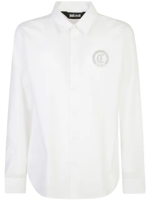 Just Cavalli logo-print cotton shirt White 77OAL2Y2CN500