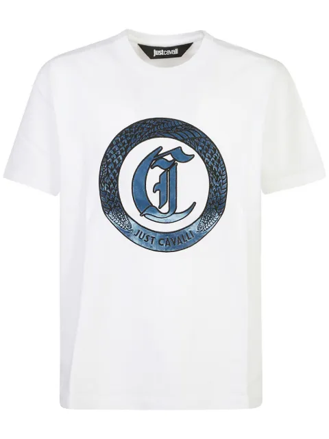 Just Cavalli Ghotic logo-print T-shirt White 77OAHE29CJ118