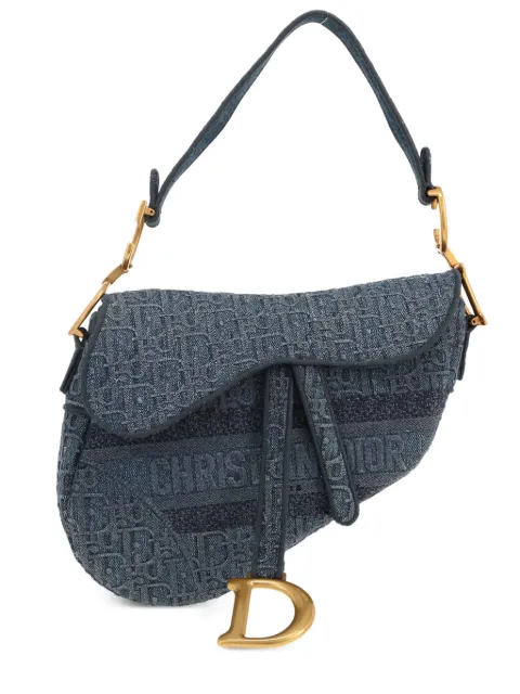 Christian Dior Pre-Owned 2020s Oblique Saddle shoulder bag Blue 412370
