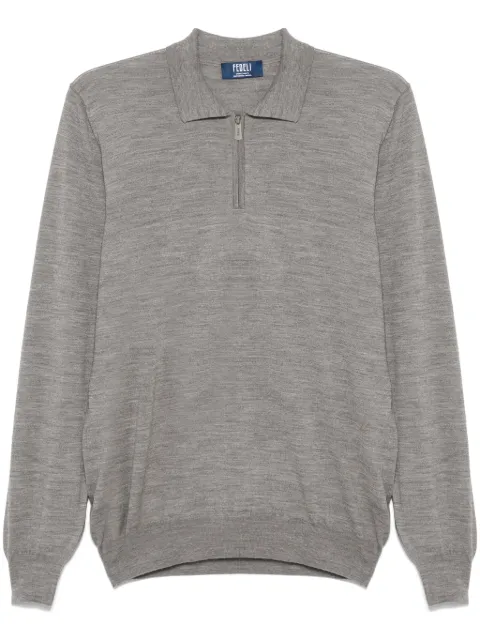 Fedeli fine-knit polo shirt Grey 7UI07152
