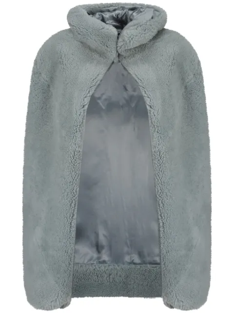 Rick Owens shearling cape Blue RO02D3781LSHMOF