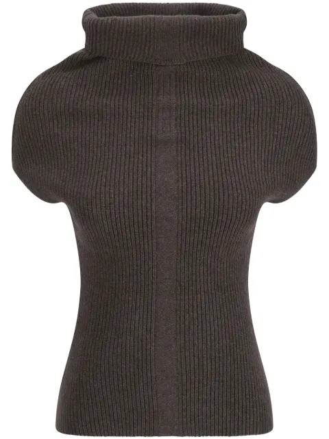 Rick Owens SL Crater knitted top Brown RO02D3680WSBRL