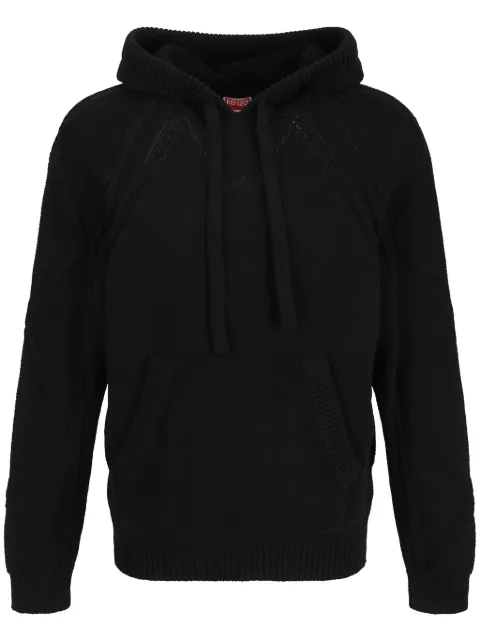Kenzo cable-knit hoodie Black FE65PU4823CF