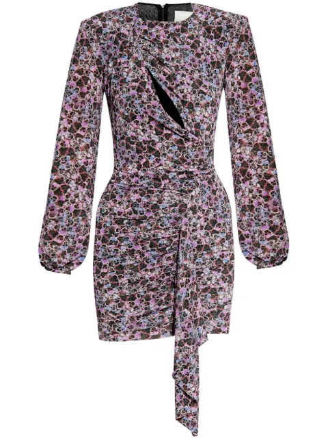 ISABEL MARANT Vinia gathered printed-jersey dress Purple RO0607FAB3K02I