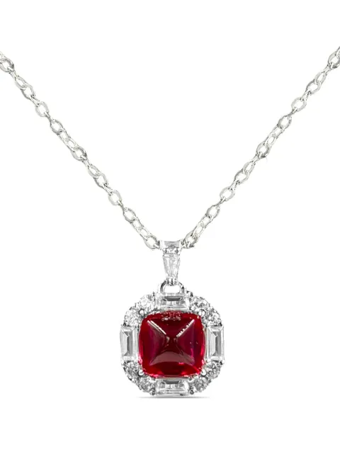 Juwelina Paris Sugarloaf Ruby necklace Silver JN0156