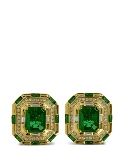 Juwelina Paris Byzantine stud earrings Green JE0147