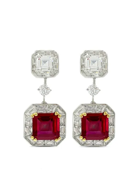 Juwelina Paris Carnival Ruby drop earrings Silver JE0145