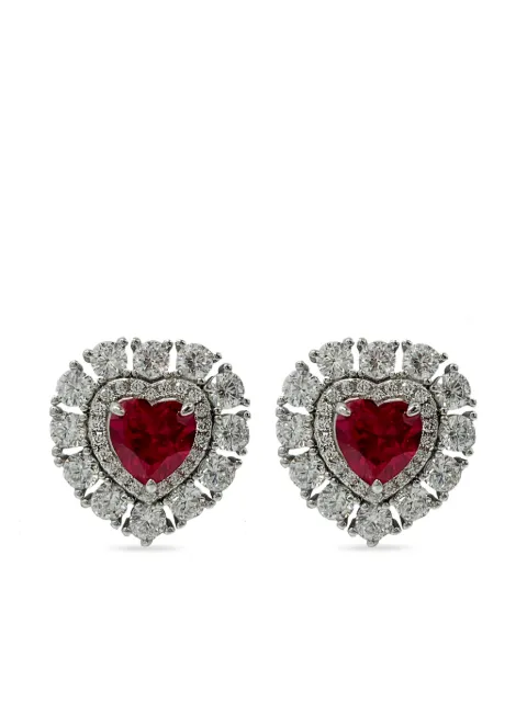 Juwelina Paris Ember Ruby stud earrings Silver JE0143