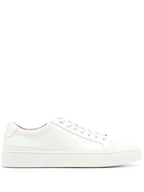 BOSS logo-plaque leather sneakers White 50536841