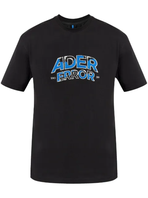 Ader Error logo-embroidered drop shoulder T-shirt Black BN25FYTS0101