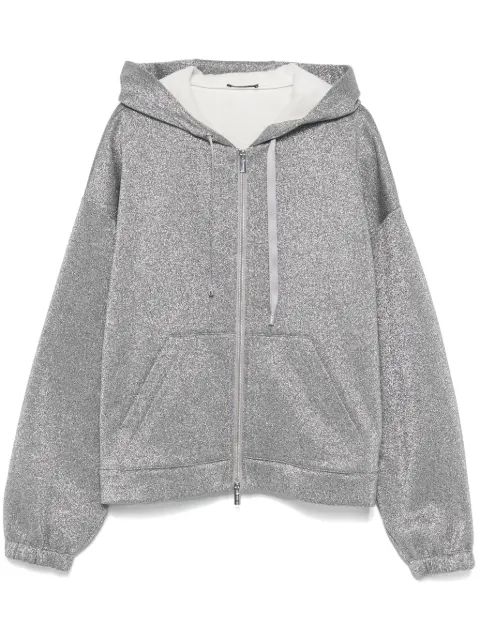 Peserico metallic-effect hoodie Silver E12041J000083905
