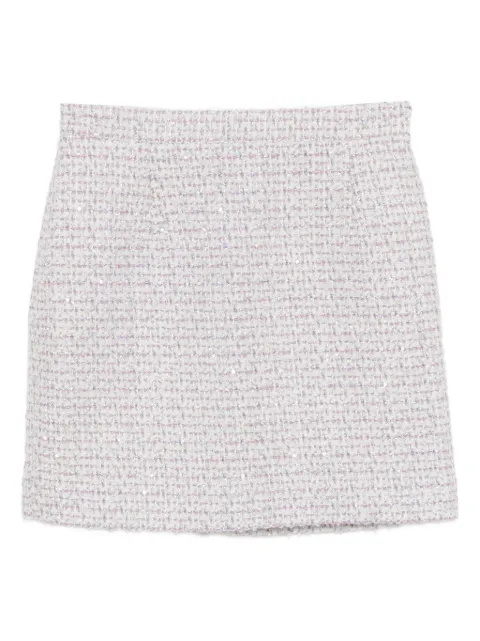 Alessandra Rich sequin-embellished tweed skirt White FABX3849F4401