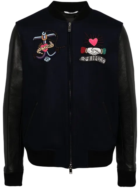 Valentino Garavani bead-logo detailing jacket Blue VCI0634FT
