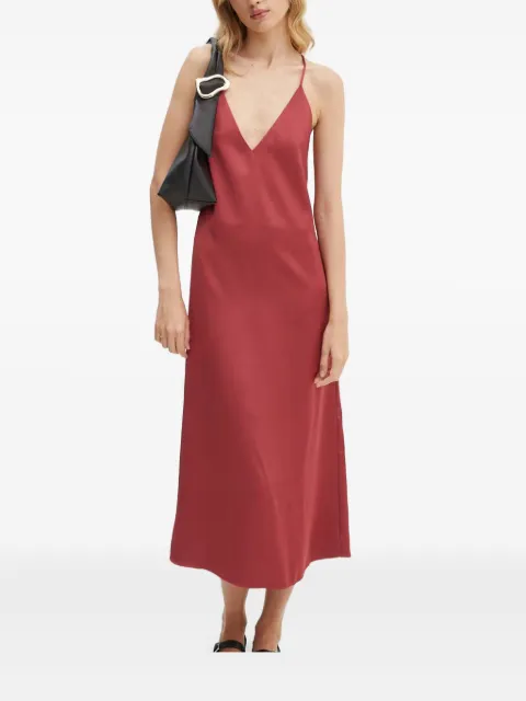 Stine Goya V-neck ruffled dress Red SG5862