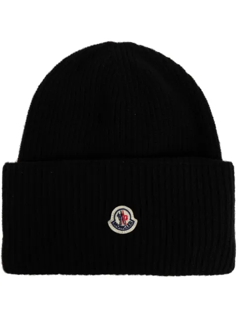 Moncler logo patch beanie Black K20933B00032M1241