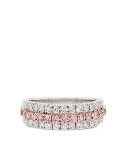 HYT Jewelry 18K rose gold and platinum pink diamond ring Silver R962HR