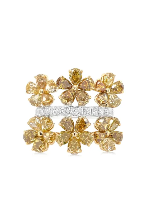 HYT Jewelry 18kt white gold yellow diamond cocktail ring Gold R1083HR