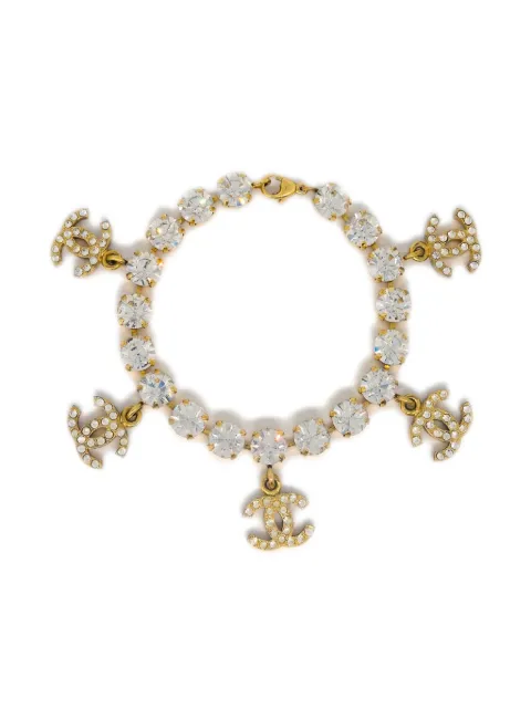 CHANEL Pre-Owned 1996 CC rhinestone-embellished bracelet Gold BR96P