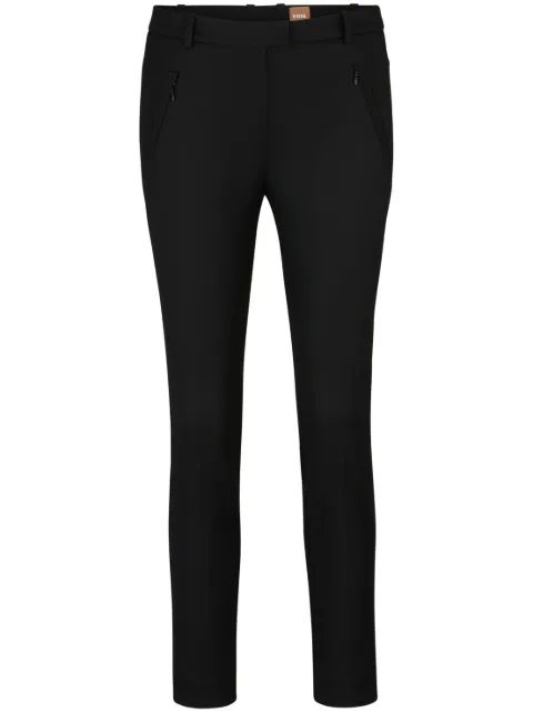 BOSS zip-detail slim-cut trousers Black 50290225
