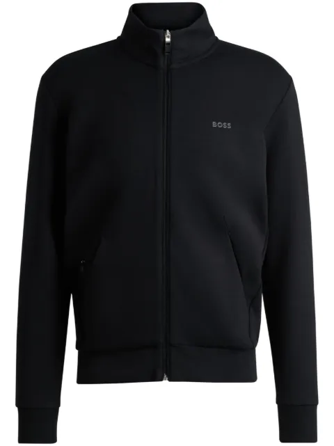 BOSS logo-print zip-up sweatshirt Black 50506152
