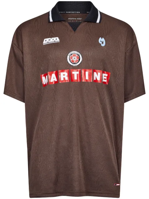 Martine Rose logo-print football jersey Brown 160JT02700