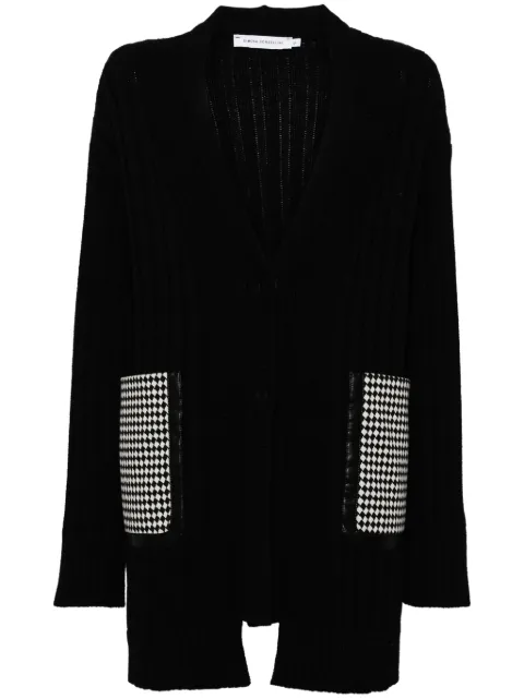 SIMONA CORSELLINI checked-pocket cardigan Black A24CPCRE0301C0260032