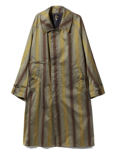 Needles Balcollar striped coat Neutrals OT066