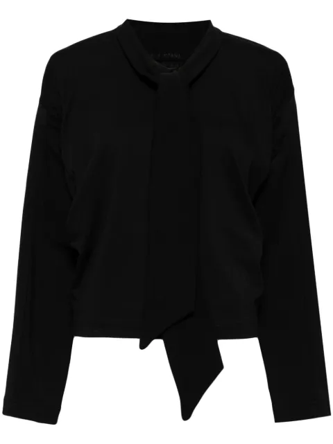 ALAINPAUL tie-neck blouse Black S2WJETO14