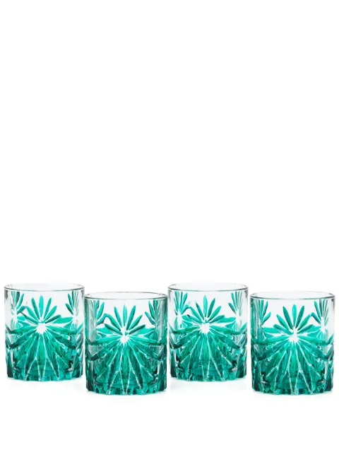 Les-Ottomans Stars glasses (set of four) Green THS01