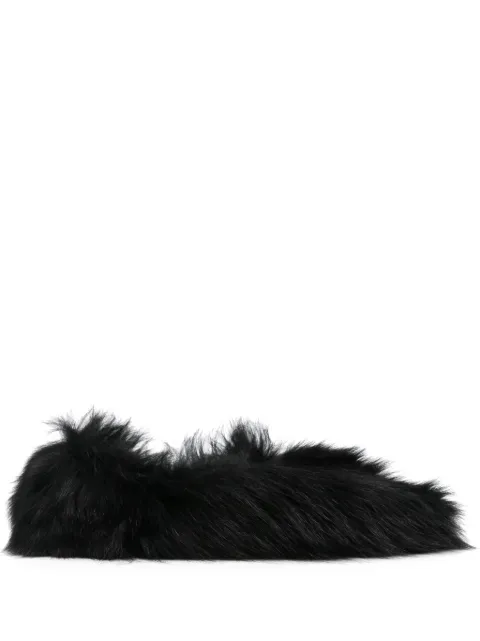 Jil Sander faux-fur ballerina shoes Black J44WZ0001