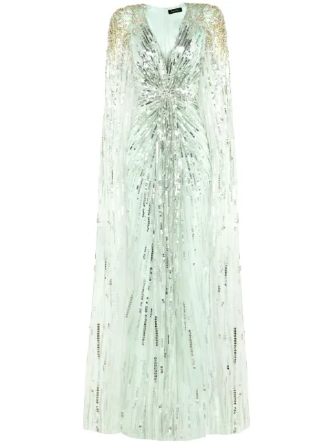 Jenny Packham Gold Rush sequin-embellished gown Green JPCLS118A