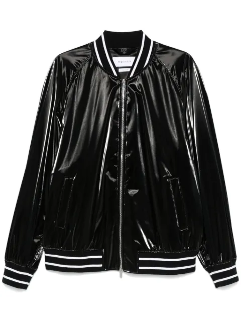 Alexander McQueen striped-trim bomber jacket Black 805493QRABK
